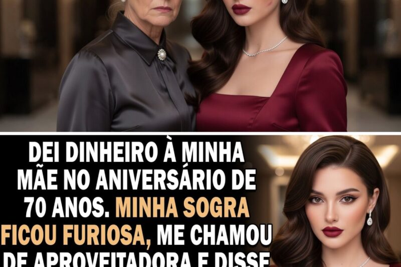 Dei dinheiro à minha mãe no aniversário… Minha sogra ficou furiosa e me deu um tapa