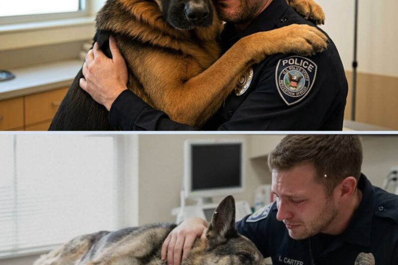 Um cão policial que matou outros cães abraça seu treinador antes de ser sacrificado – um veterinário percebe algo estranho e interrompe o procedimento.