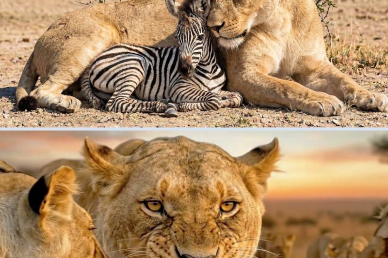 Uma leoa adotou um filhote de zebra… Anos depois, o impossível aconteceu.