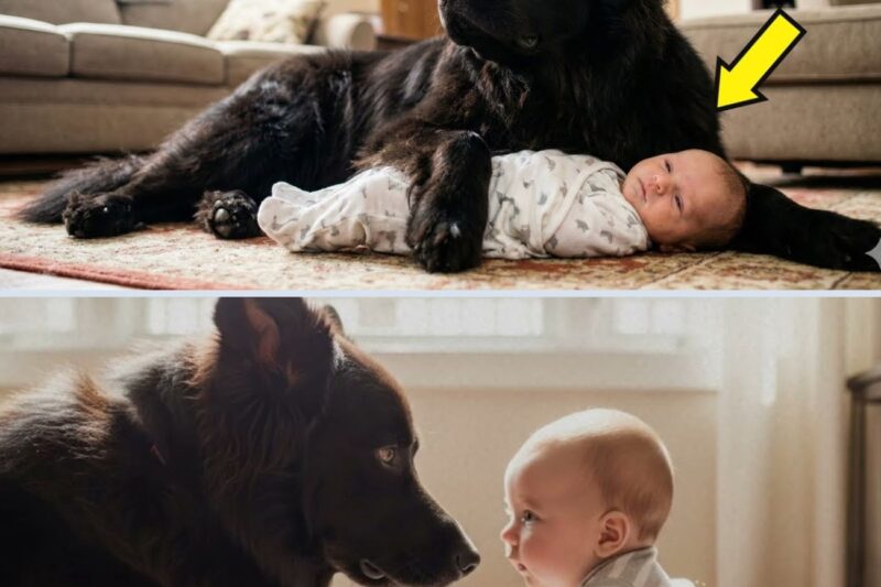 Die Mutter escreve, como você vê, Warum der Hund ihr Baby festhielt.