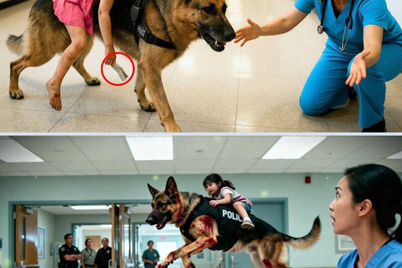 Um cão policial levou uma menina ferida para o hospital – o que a enfermeira encontrou em sua bolsa mudou tudo.