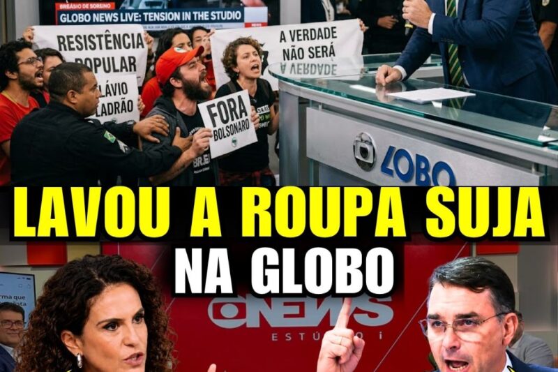 Flávio Bolsonaro entra ao vivo na Globo, interrompe a narrativa dos militantes e o caos se instala!