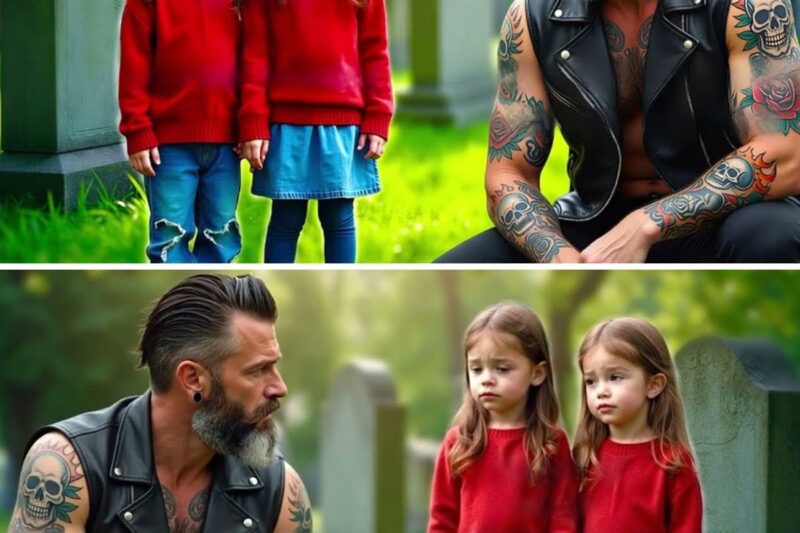Um membro dos Hells Angels viu duas meninas chorando no túmulo de sua ex-esposa – e isso o chocou.