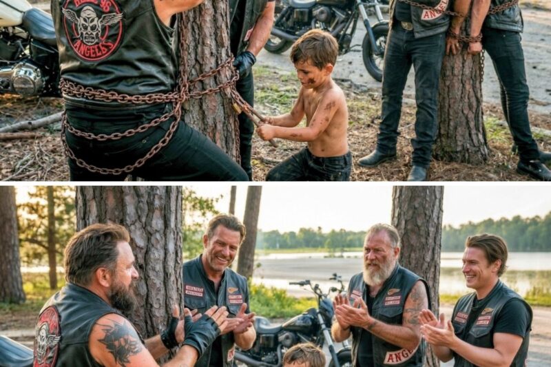 Um menino encontrou quatro membros dos Hell’s Angels amarrados a uma árvore – o que ele fez em seguida chocou 2.000 motociclistas.