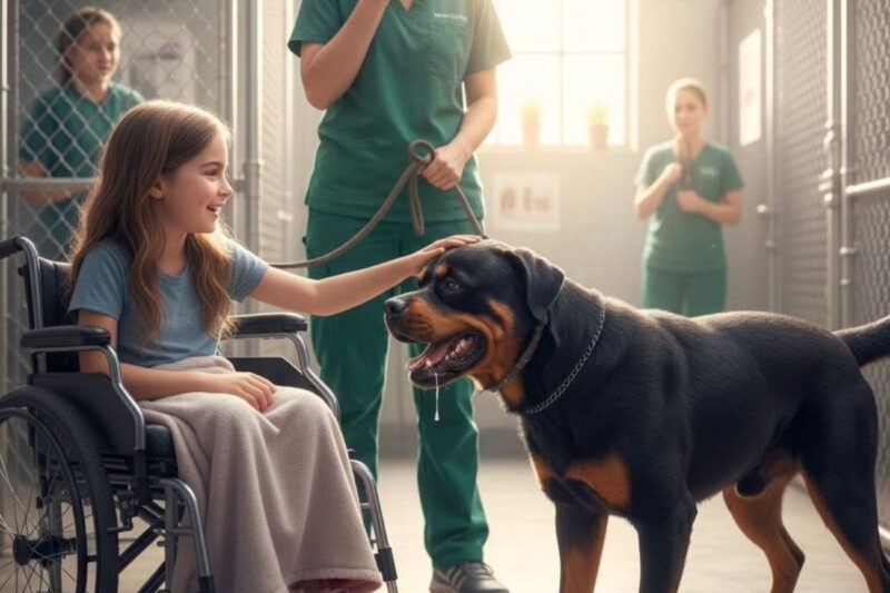 “Uma menina paralítica encontra o cão mais perigoso do abrigo de animais – o que aconteceu a seguir emocionou a todos! “