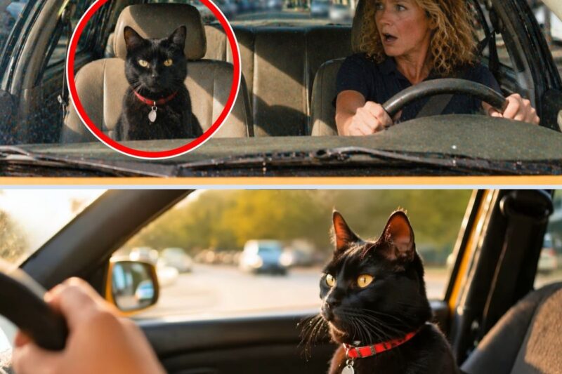 Um gato pulou para dentro do táxi dela e se recusou a sair – então ela percebeu o porquê.
