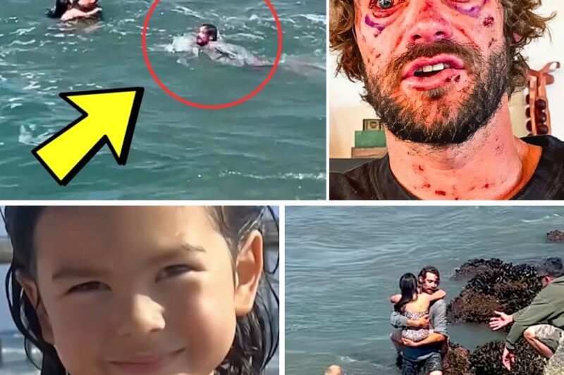 Coach de surf vê algo se debatendo na correnteza perigosa… Quando percebeu que era uma menina de 6 anos