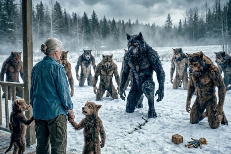 Uma Idosa Resgatou Dois Filhotes de Dogman em Perigo, e a Família Dogman Cercou Sua Casa.