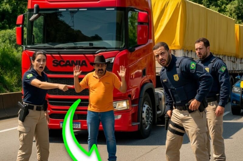 Pararam o CAMINHONEIRO errado — minutos depois, 15 soldados em viaturas chegaram com um capitão.