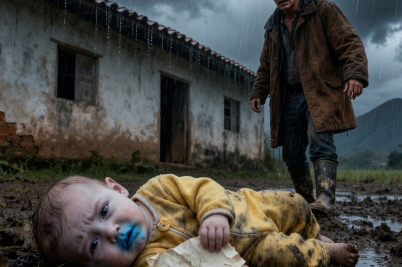 Bebê é abandonado no frio com um bilhete “filho de ninguém” — o fazendeiro disse