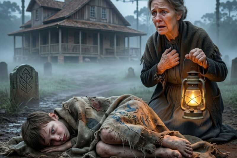 O MENINO Dormia na Porteira com um COBERTOR VELHO Mas a Idosa Conheceu o BORDADO e Caiu de Joelhos!